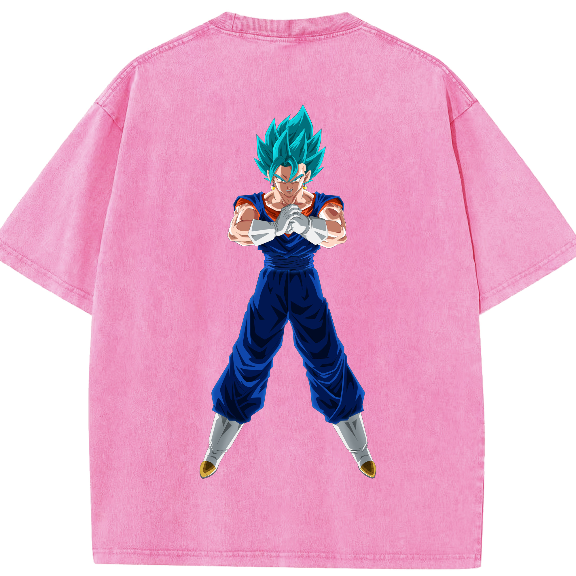 （画像用） ドラゴンボール ベジット DRAGON BALL Vegetto 綿100% ヴィンテージ風 半袖Tシャツ（背面プリント）